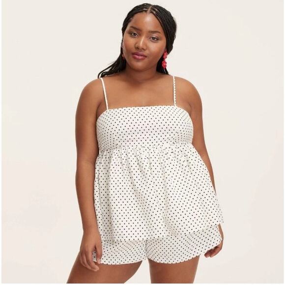 Kate Spade x Target New York Women's Polka Dot Linen Baby Doll Tank Top Size 3X - Picture 1 of 5